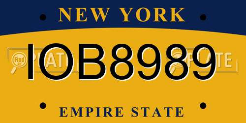 IOB8989 New York License Plate