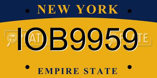 IOB9959 New York License Plate