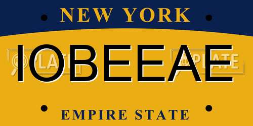 IOBEEAE New York License Plate