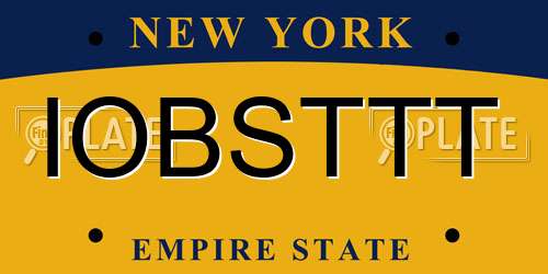 IOBSTTT New York License Plate