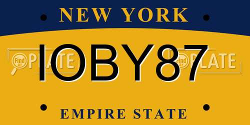 IOBY87 New York License Plate