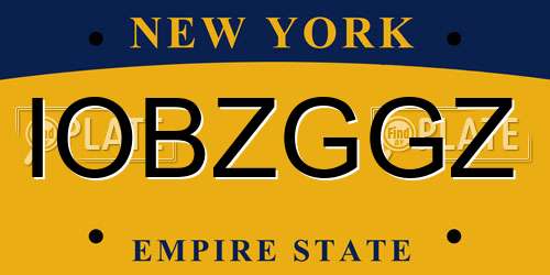 IOBZGGZ New York License Plate