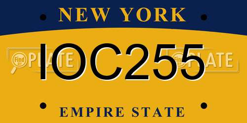 IOC255 New York License Plate