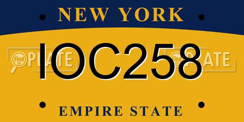 IOC258 New York License Plate