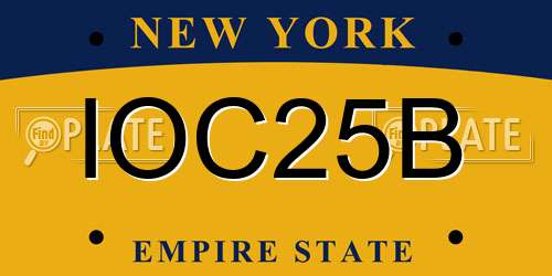 IOC25B New York License Plate