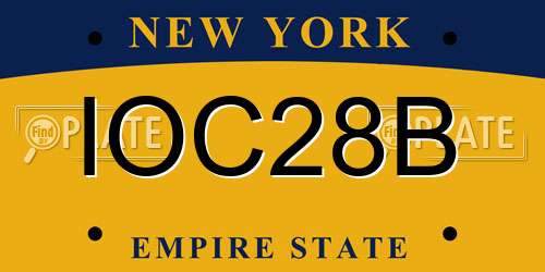 IOC28B New York License Plate