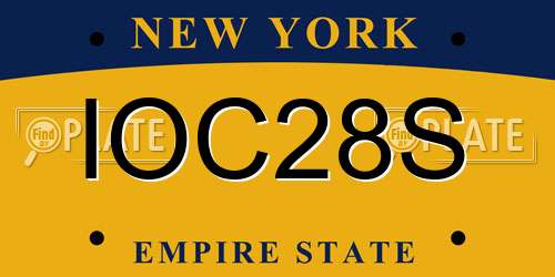 IOC28S New York License Plate