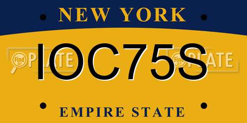 IOC75S New York License Plate