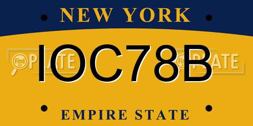 IOC78B New York License Plate
