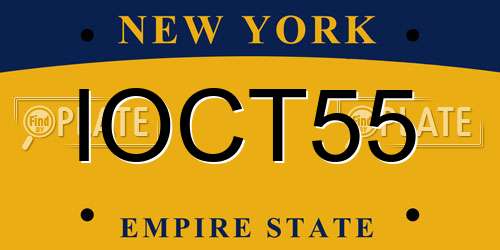 IOCT55 New York License Plate