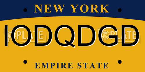 IODQDGD New York License Plate