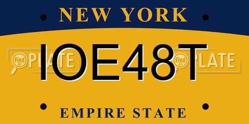 IOE48T New York License Plate