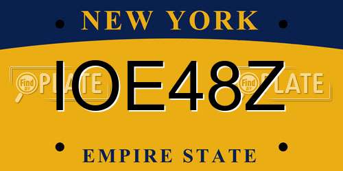 IOE48Z New York License Plate