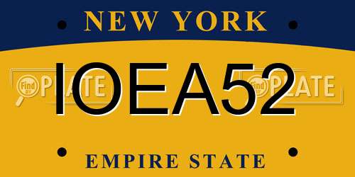 IOEA52 New York License Plate
