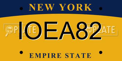 IOEA82 New York License Plate