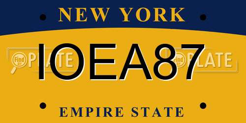 IOEA87 New York License Plate