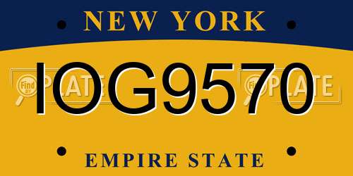 IOG9570 New York License Plate