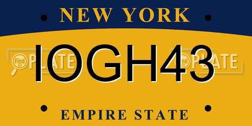 IOGH43 New York License Plate