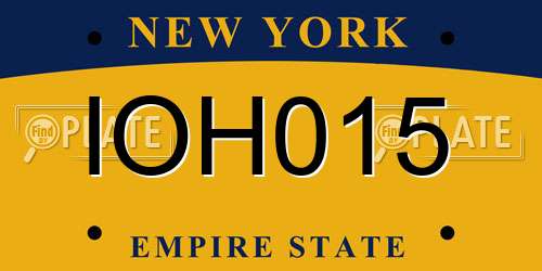 IOH015 New York License Plate