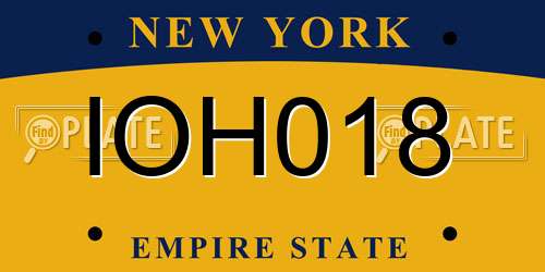 IOH018 New York License Plate