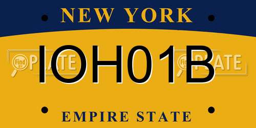 IOH01B New York License Plate