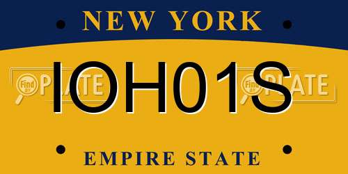 IOH01S New York License Plate