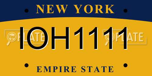 IOH1111 New York License Plate