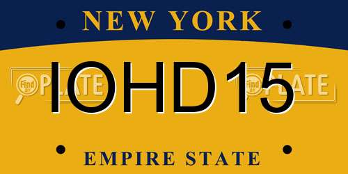 IOHD15 New York License Plate