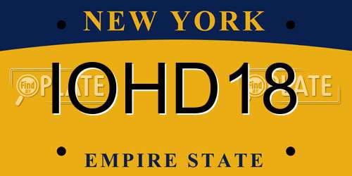 IOHD18 New York License Plate