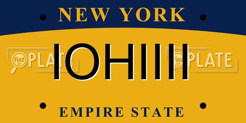 IOHIIII New York License Plate