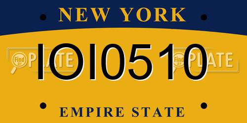 IOI0510 New York License Plate