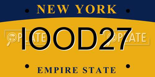 IOOD27 New York License Plate