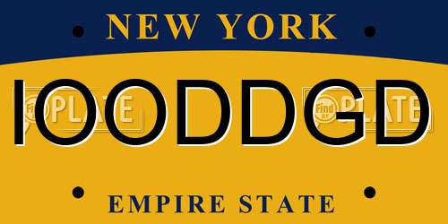 IOODDGD New York License Plate