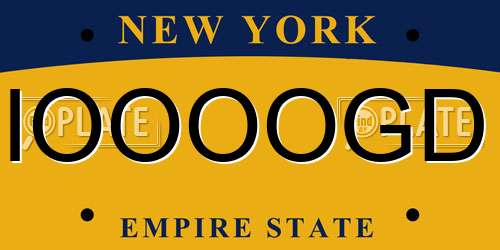 IOOOOGD New York License Plate