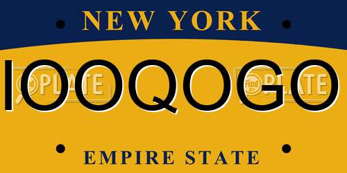 IOOQOGO New York License Plate