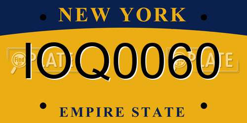 IOQ0060 New York License Plate