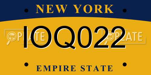 IOQ022 New York License Plate