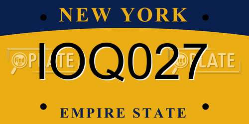 IOQ027 New York License Plate