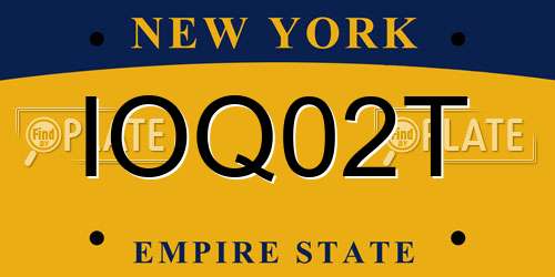 IOQ02T New York License Plate