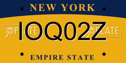 IOQ02Z New York License Plate