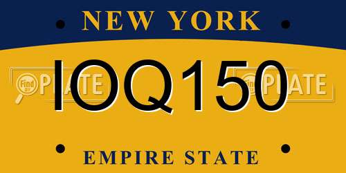 IOQ150 New York License Plate
