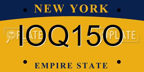 IOQ15O New York License Plate