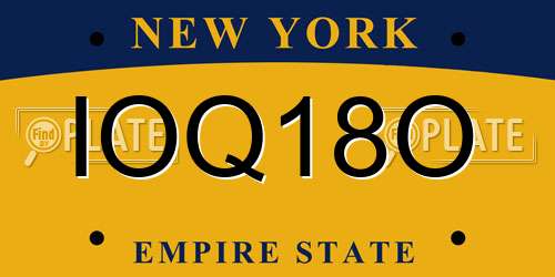 IOQ18O New York License Plate