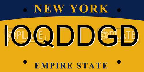 IOQDDGD New York License Plate