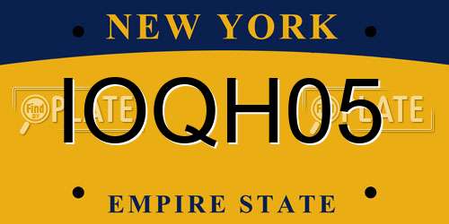 IOQH05 New York License Plate
