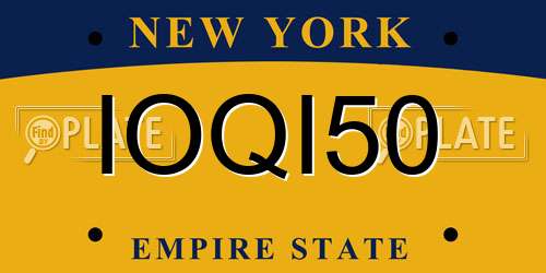 IOQI50 New York License Plate