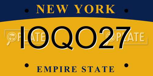 IOQO27 New York License Plate