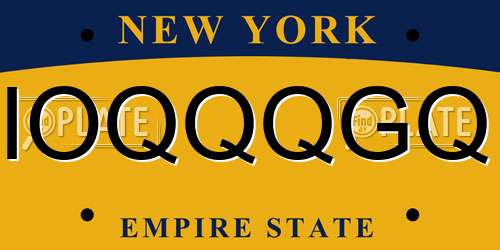 IOQQQGQ New York License Plate