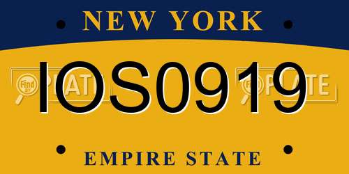 IOS0919 New York License Plate