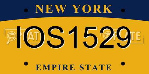 IOS1529 New York License Plate